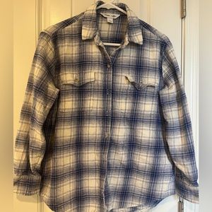 Old Navy blue and white flannel
